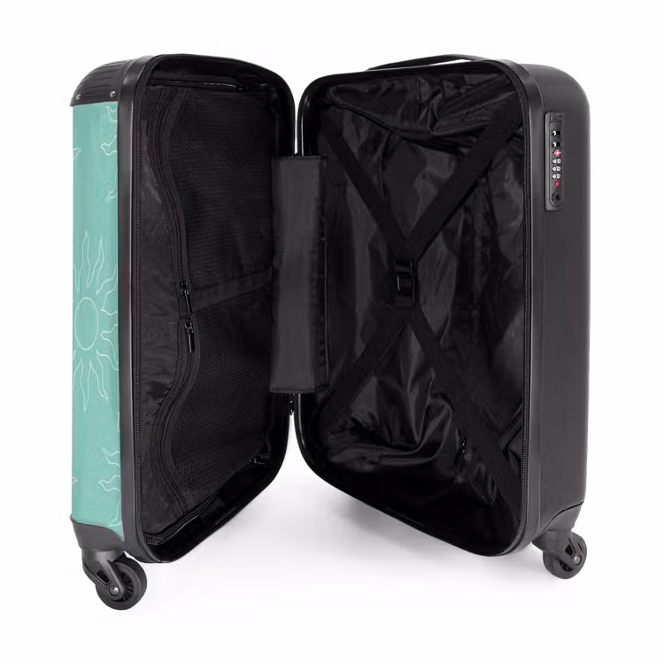 Suitcase - Patterns - Sunburst pattern on mint green background — 3