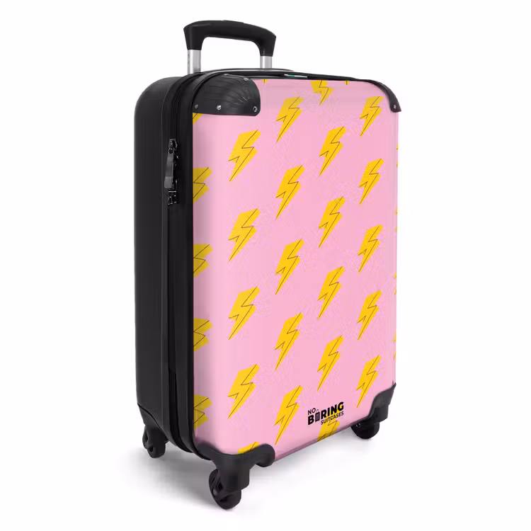Suitcase - Patterns - Yellow lightning on pink — 4