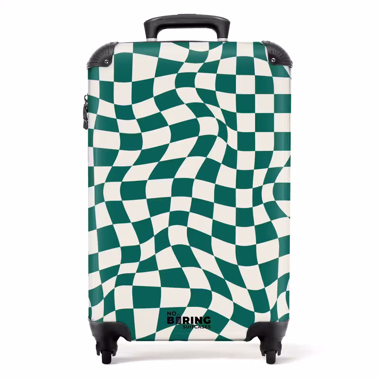 Suitcase - Patterns - Optical illusion in green and white — 1