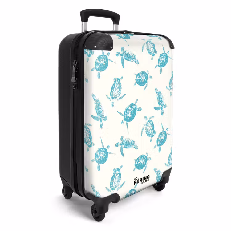 Suitcase - Patterns - Blue turtles on cream background — 4