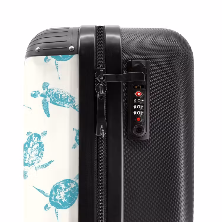 Suitcase - Patterns - Blue turtles on cream background — 5