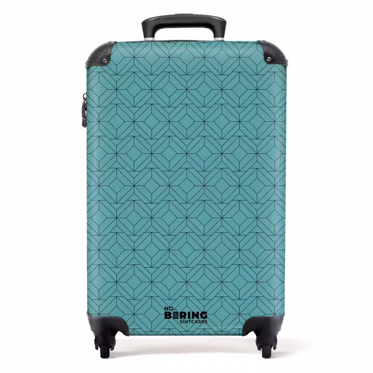 Suitcase - Patterns - Geometric pattern on blue — 1