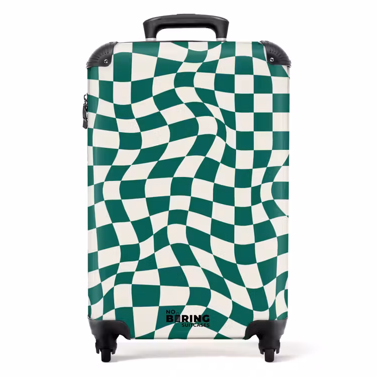Suitcase - Patterns - Optical illusion in green and white — 1