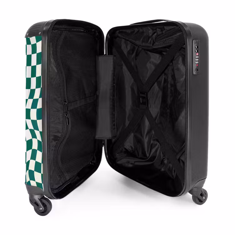 Suitcase - Patterns - Optical illusion in green and white — 3