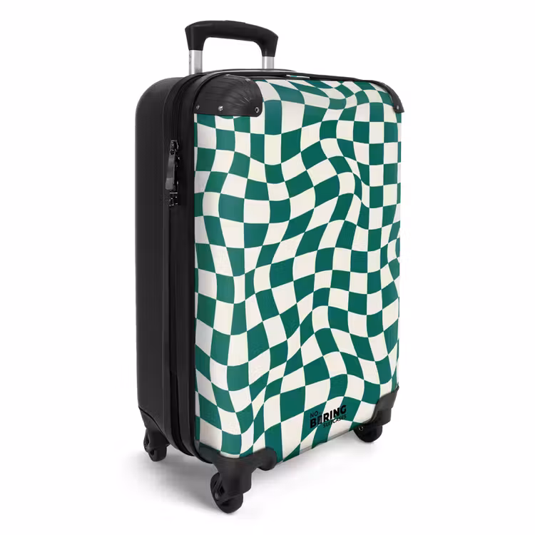 Suitcase - Patterns - Optical illusion in green and white — 4