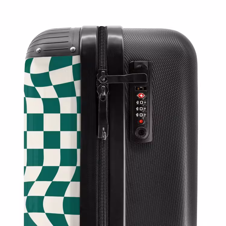 Suitcase - Patterns - Optical illusion in green and white — 5