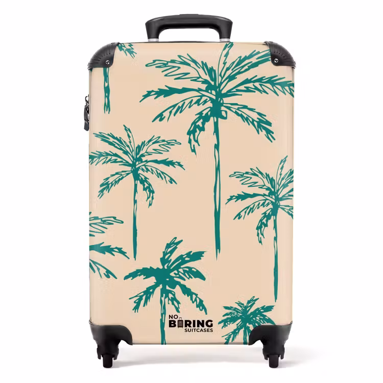 Suitcase - Patterns - Palm trees on beige — 1