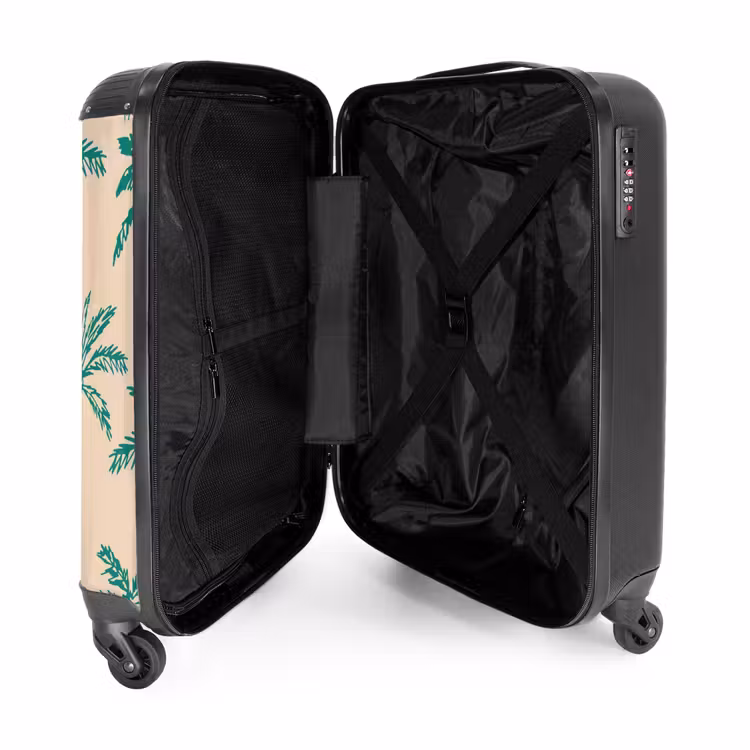 Suitcase - Patterns - Palm trees on beige — 3