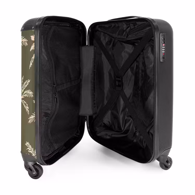 Suitcase - Patterns - Palm trees on olive green — 3