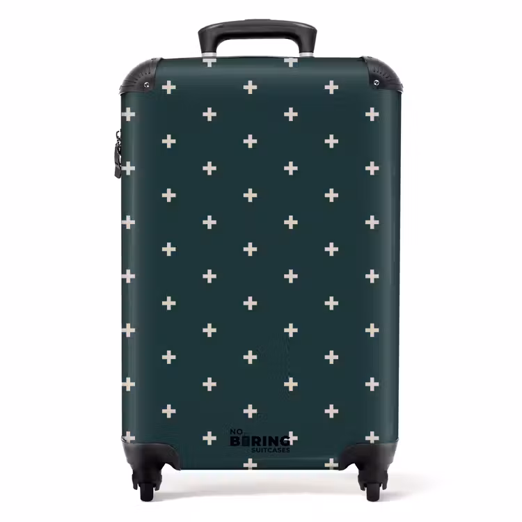 Suitcase - Patterns - Plus pattern on gray-blue — 1