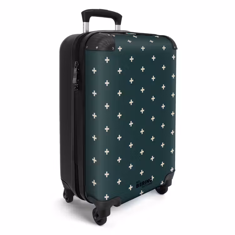 Suitcase - Patterns - Plus pattern on gray-blue — 4