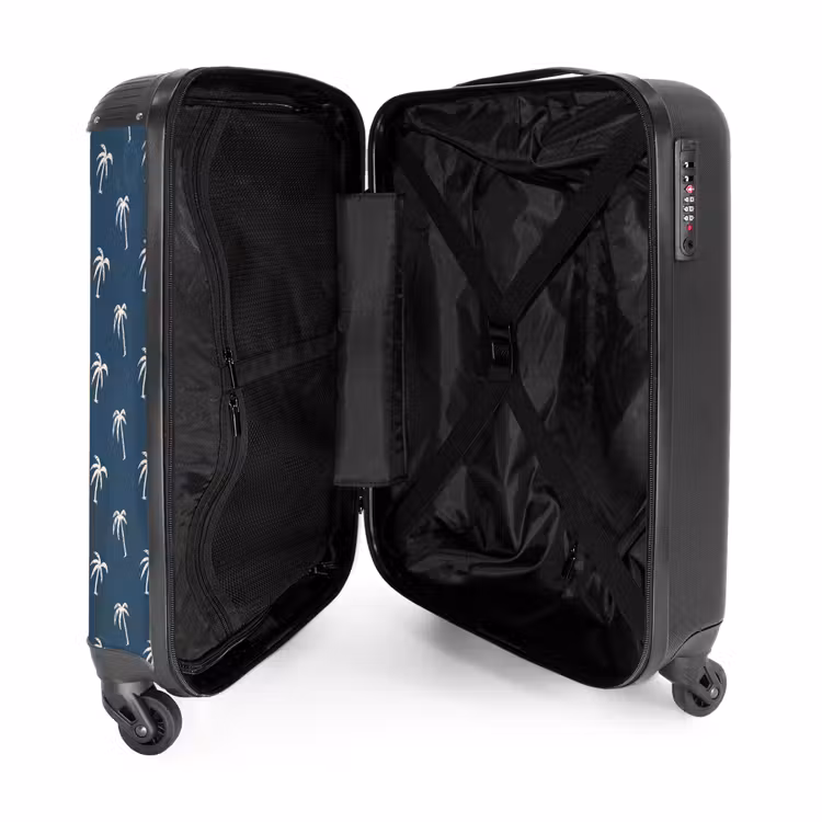 Suitcase - Patterns - Small palm trees on blue gray — 3