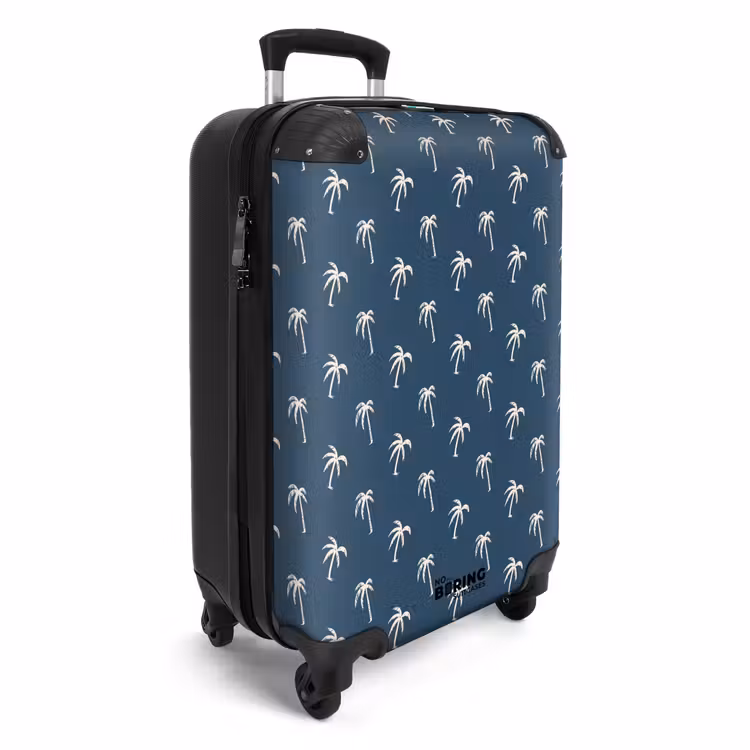 Suitcase - Patterns - Small palm trees on blue gray — 4