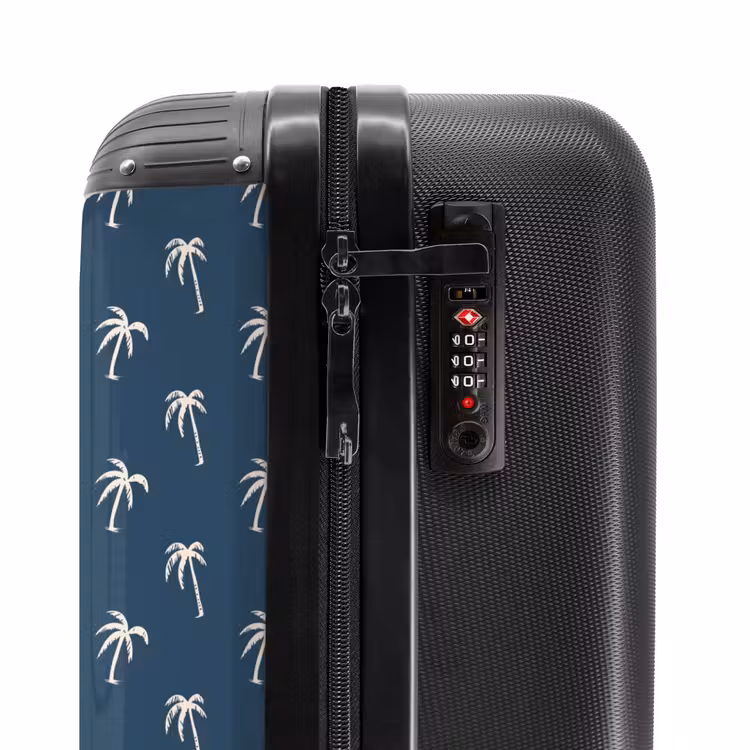 Suitcase - Patterns - Small palm trees on blue gray — 5