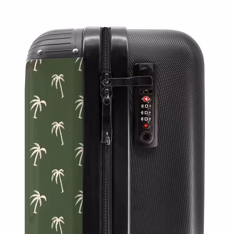 Suitcase - Patterns - Small palm trees on dark olive green — 5