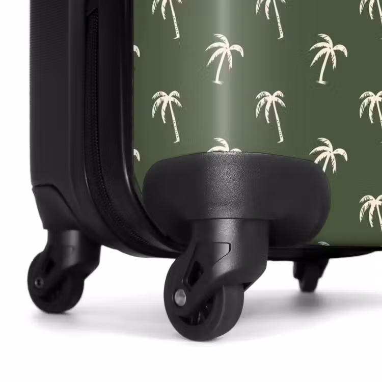 Suitcase - Patterns - Small palm trees on dark olive green — 6