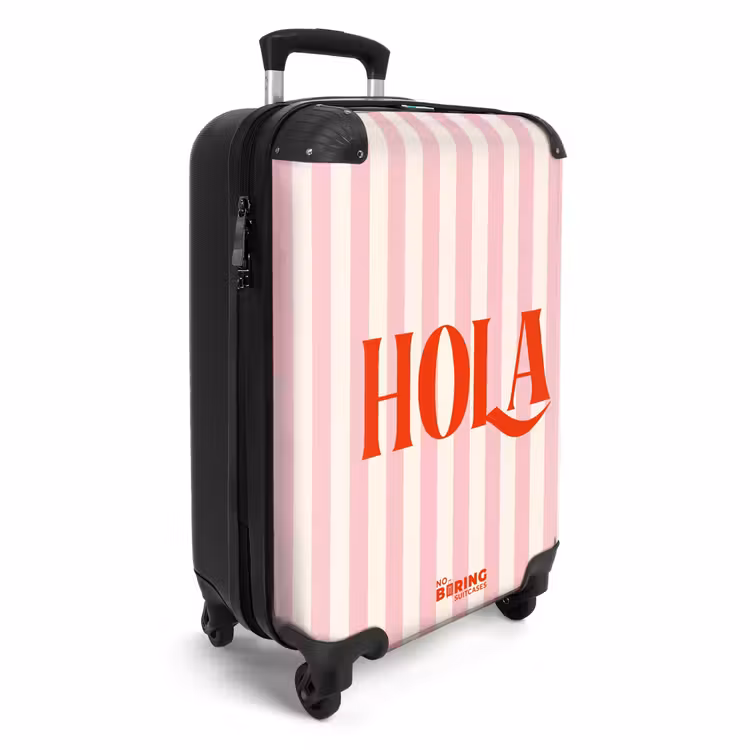Suitcase - Quotes - Hola powder pink and light peach — 4