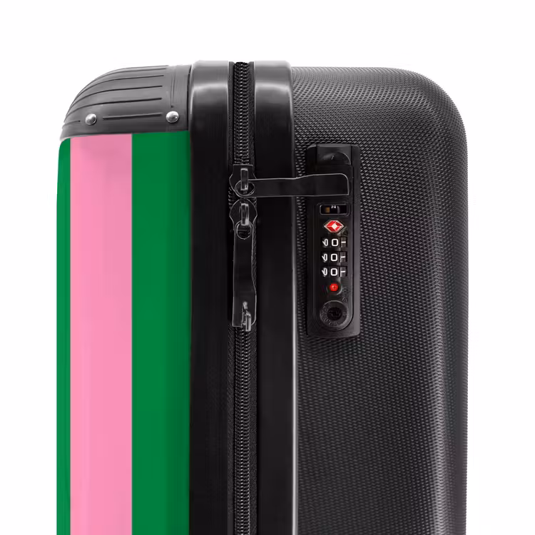 Suitcase - Quotes - Que sera sera emerald green and fuchsia pink — 5