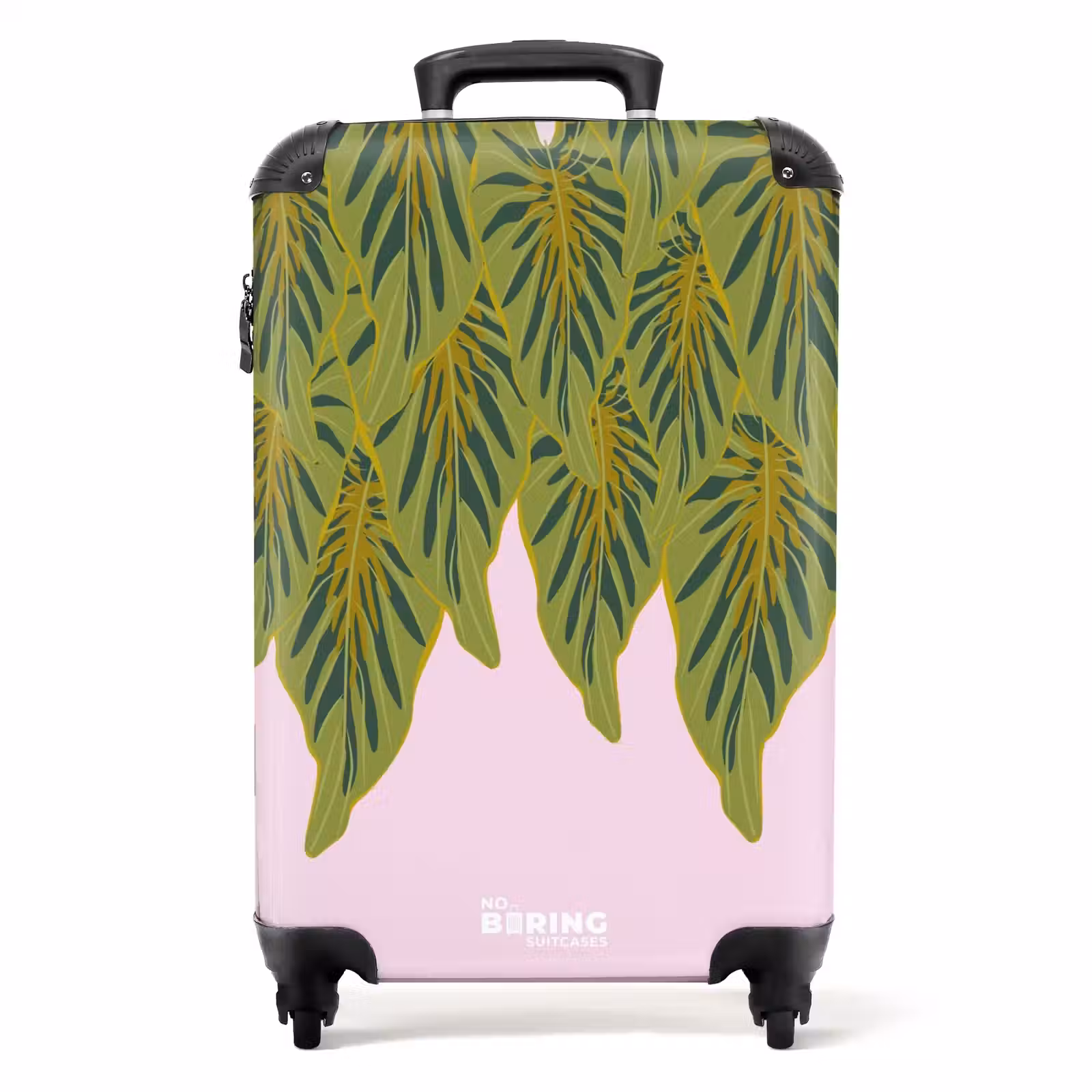 Suitcase - Summer memories - Tropical leaves on pink background — 1