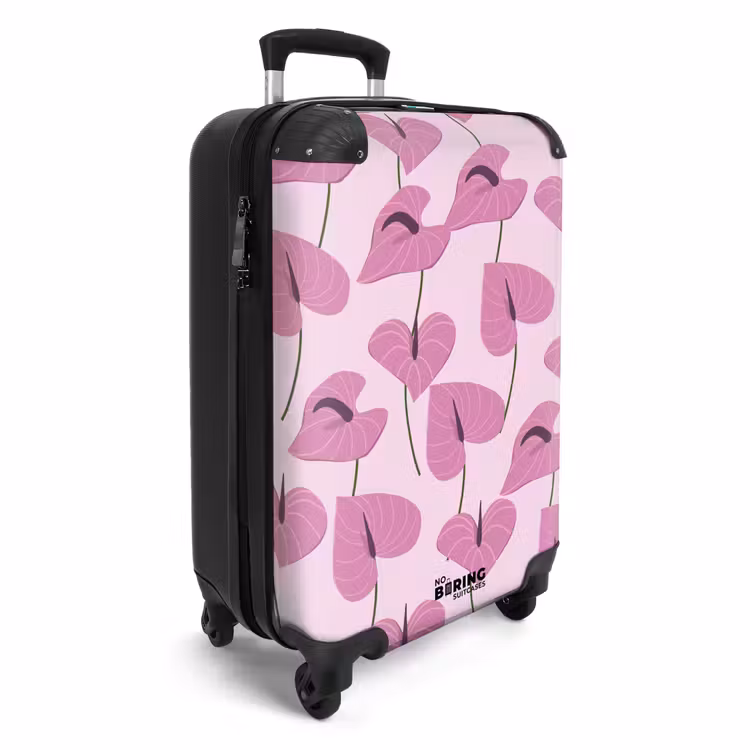 Suitcase - Summer memories - Pink anthurium pattern — 4