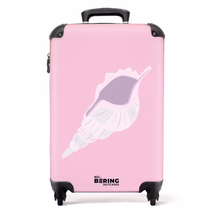 Suitcase - Summer memories - Shell art on pink — 1