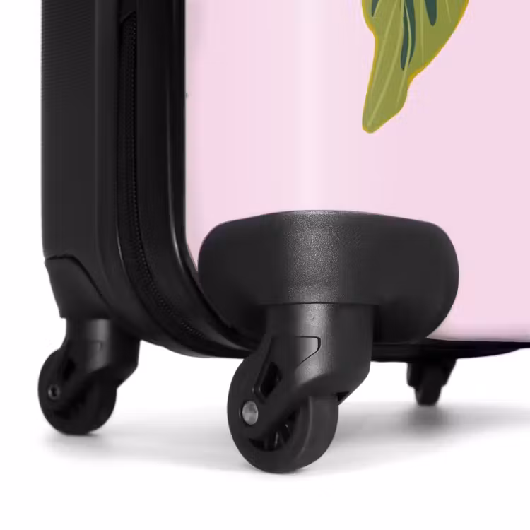 Suitcase - Summer memories - Tropical leaves on pink background — 6