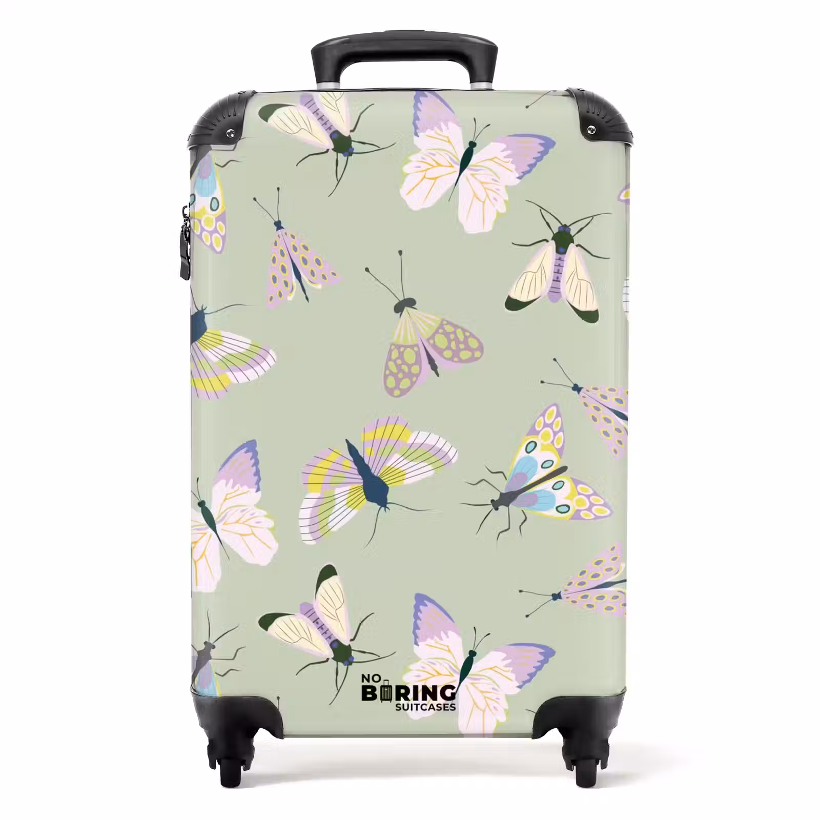 Suitcase - Summer memories - Butterflies and moths on sage green background — 1