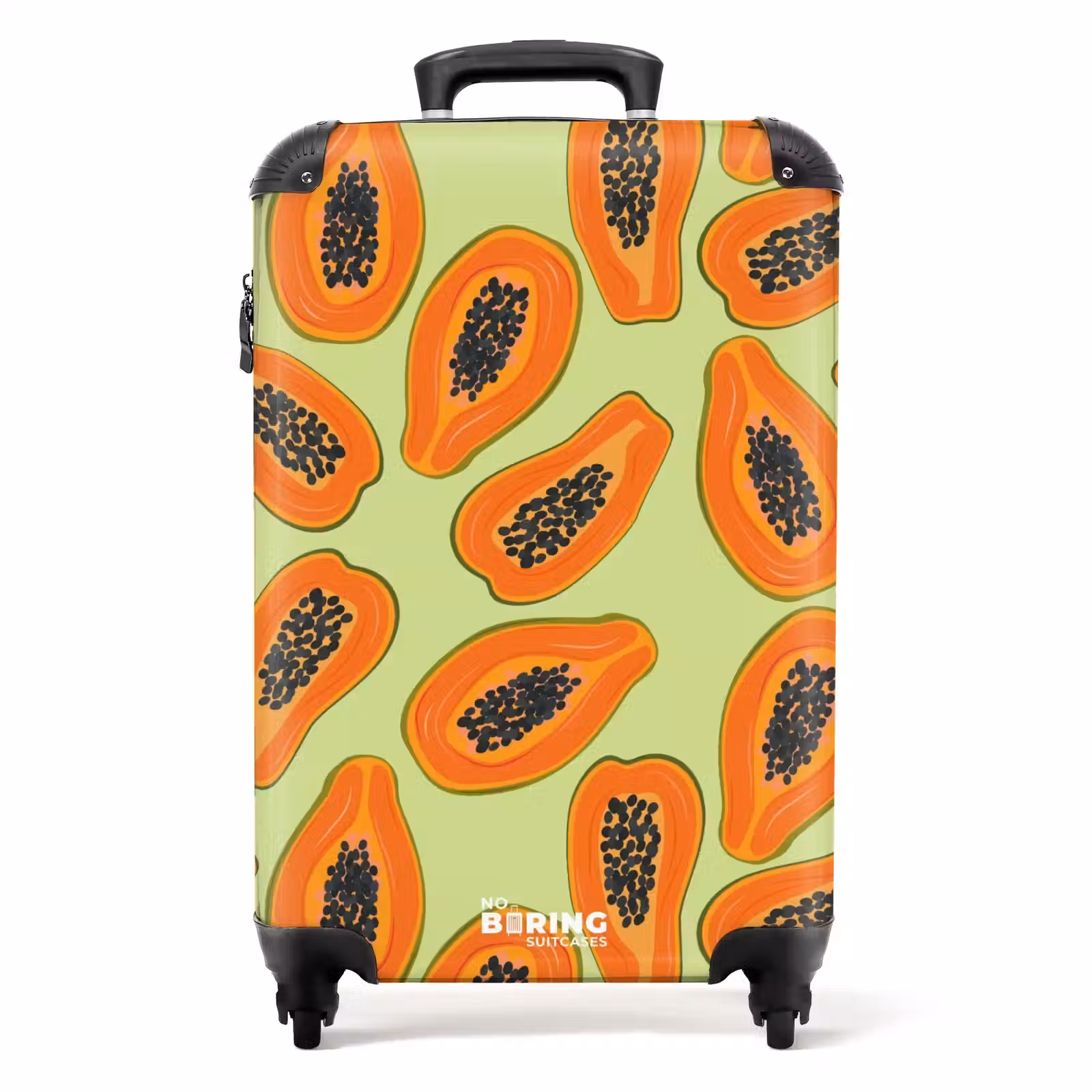 Suitcase - Summer memories - Papayas on a green background — 1