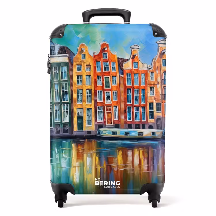Suitcase - Amsterdam - Oil painting - Canal - Painting - Art — 1