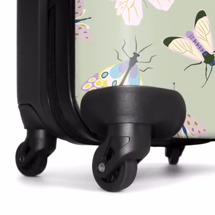Suitcase - Summer memories - Butterflies and moths on sage green background — 6