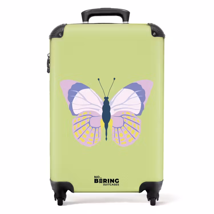Suitcase - Summer memories - Butterfly on green background — 1