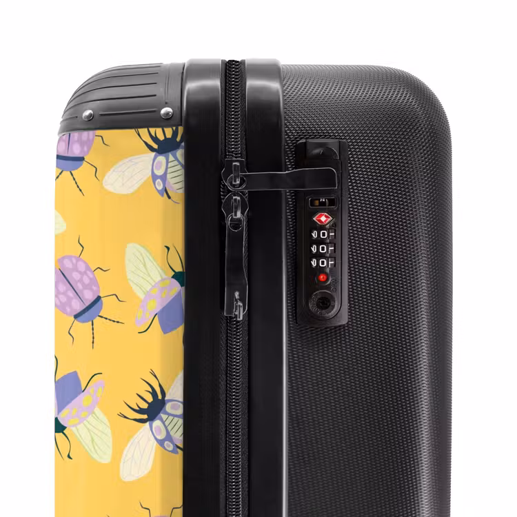 Suitcase - Summer memories - Cheerful insect pattern on yellow — 5