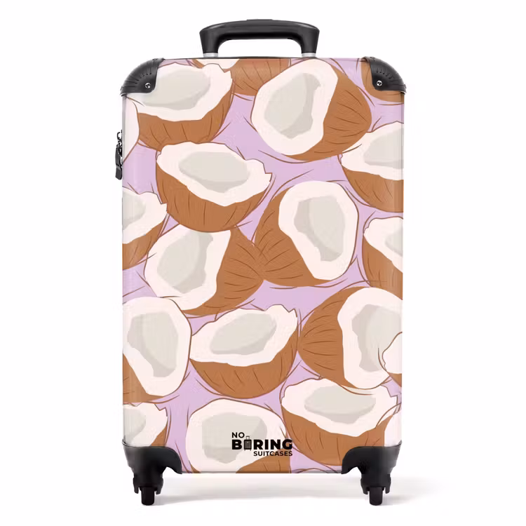Suitcase - Summer memories - Coconuts on a lilac background — 1