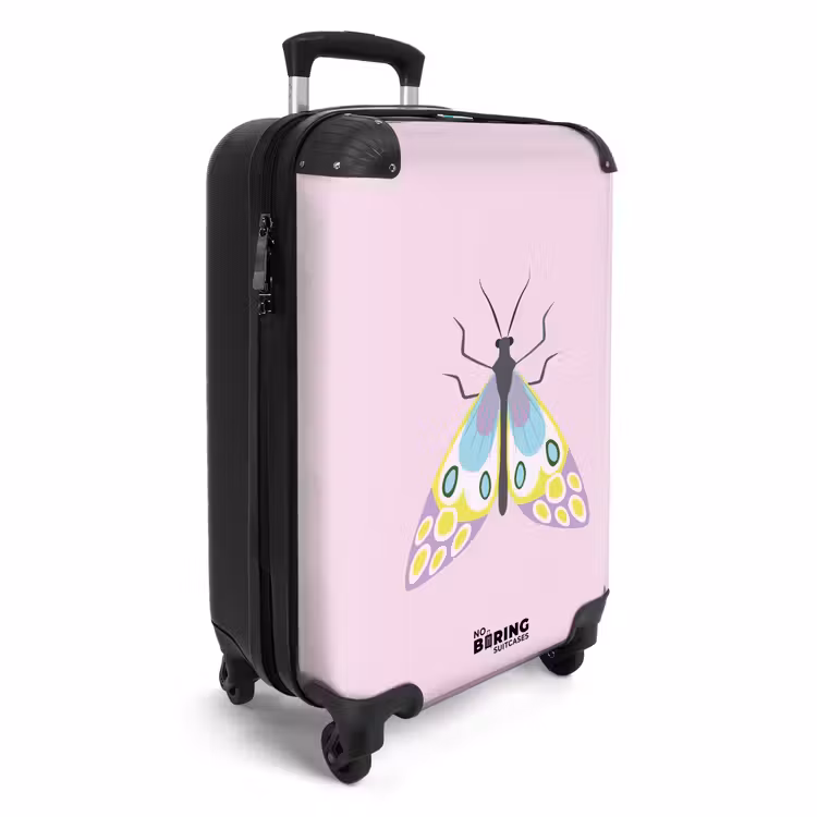 Suitcase - Summer memories - Colorful moth on pink background — 4