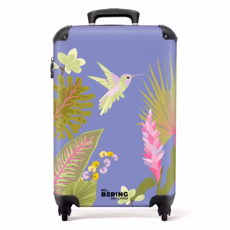Suitcase - Summer memories - Hummingbird among tropical leaves — 1