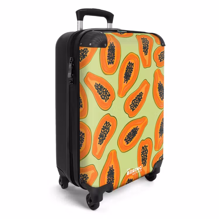 Suitcase - Summer memories - Papayas on a green background — 4