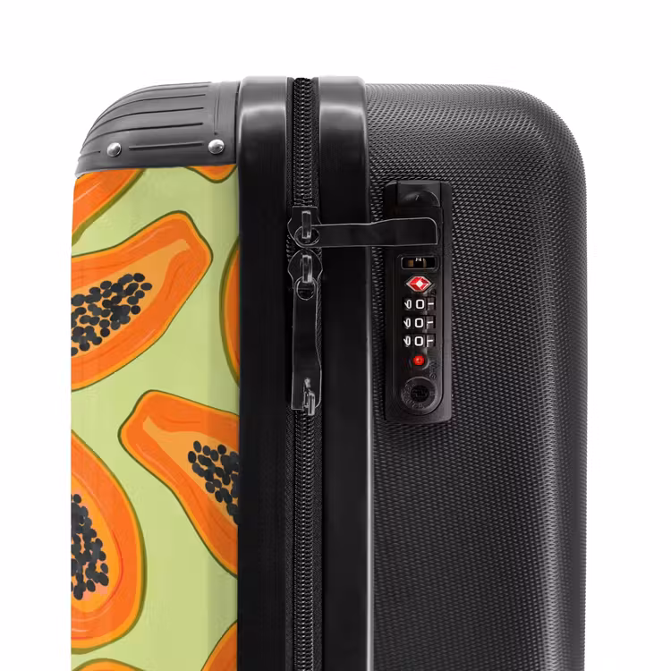 Suitcase - Summer memories - Papayas on a green background — 5