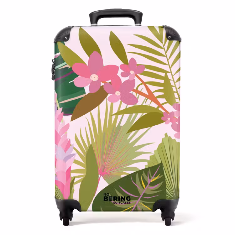 Suitcase - Summer memories - Tropical flowers and leaves — 1