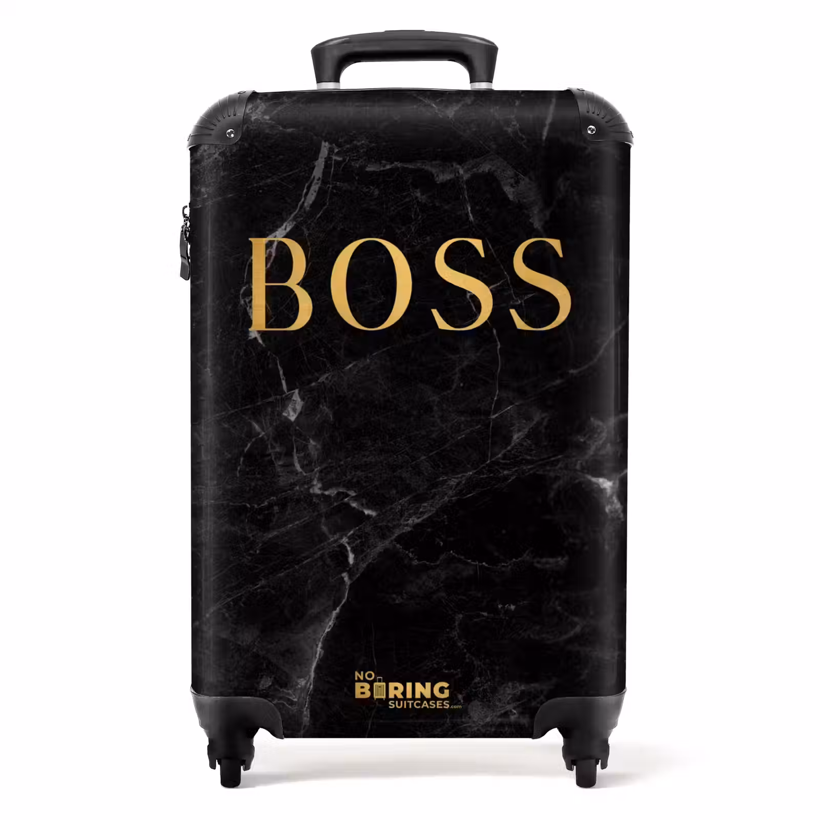 Suitcase - Quotes - Boss - Marble look - Gold - Black — 1