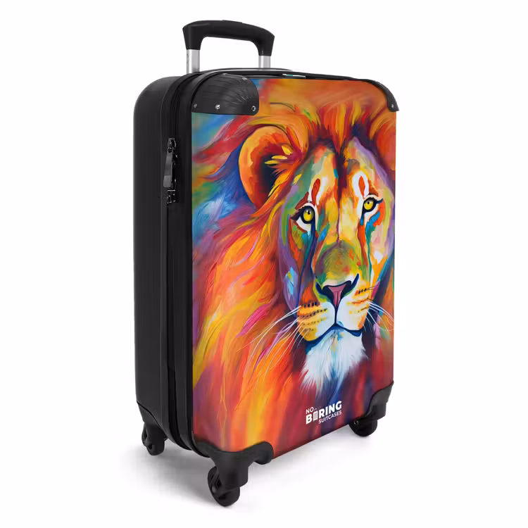 Suitcase - Colorful lion in oil painting — 4