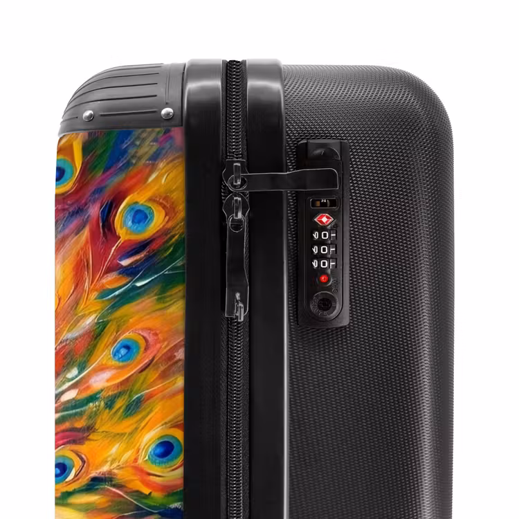 Suitcase - Colorful portrait of a peacock in oil paint — 5