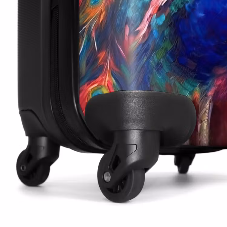 Suitcase - Colorful portrait of a peacock in oil paint — 6