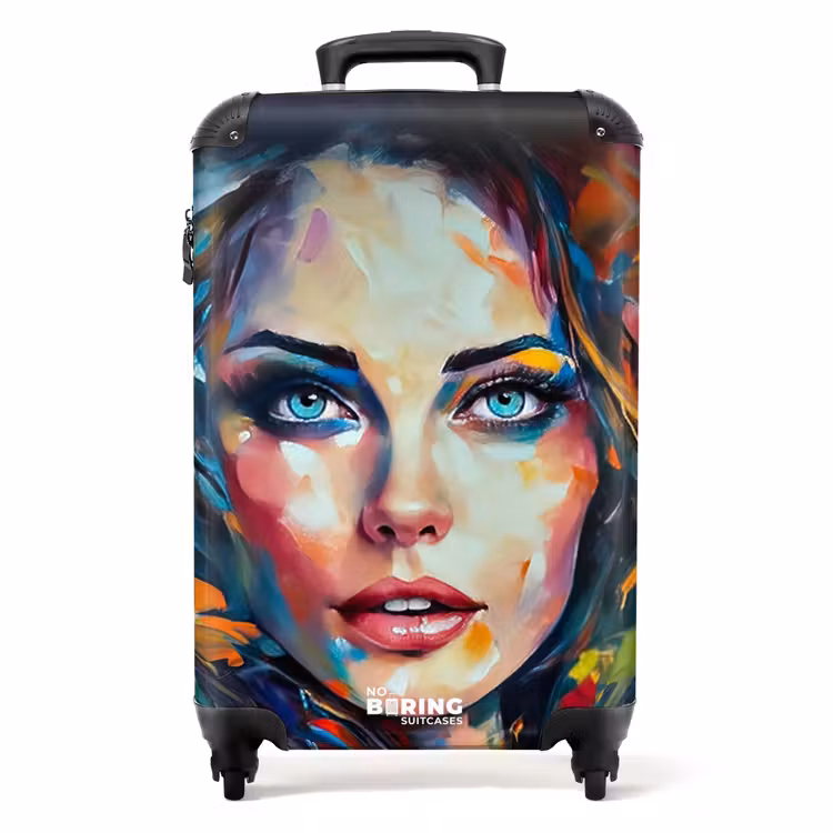 Suitcase - Face - Woman - Oil Painting - Colorful - Art — 1