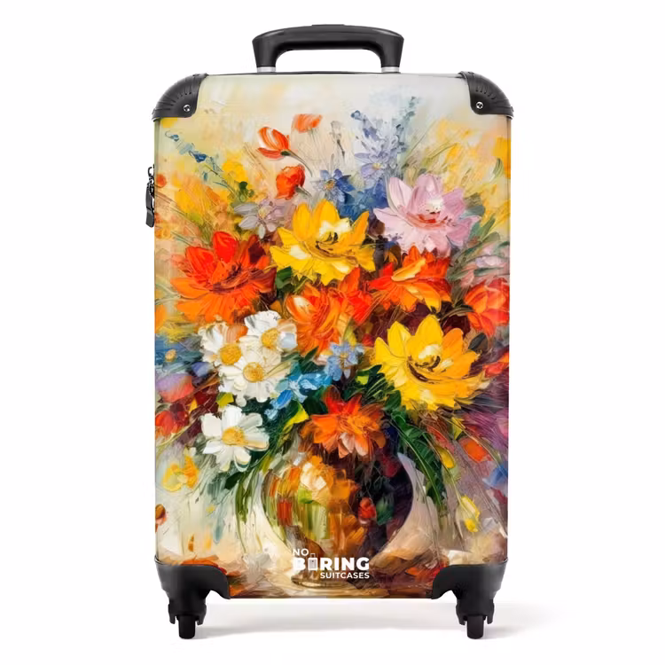 Suitcase - Flowers - Colorful - Oil paint - Flower pot — 1