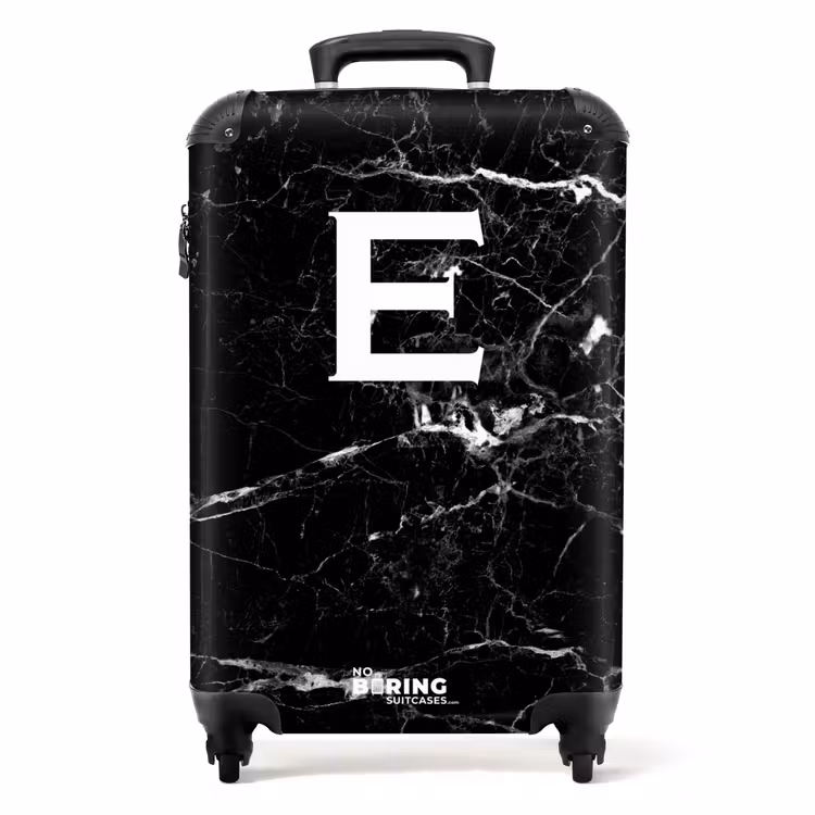 Suitcase - Marble look - Letter E - Black — 1
