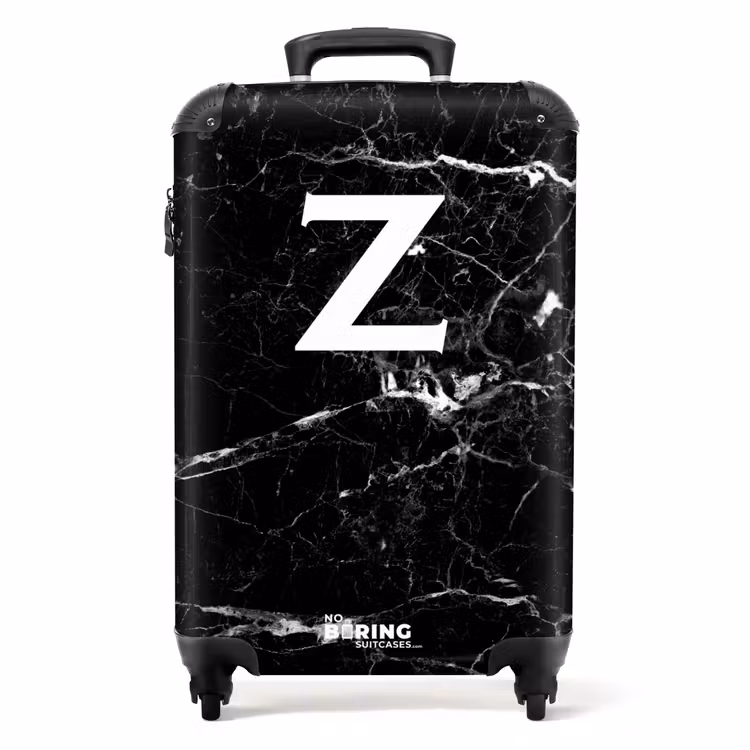 Suitcase - Marble look - Letter Z - Black — 1