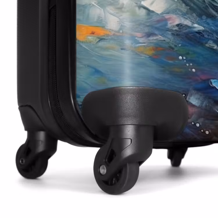 Suitcase - Oil painting artwork of 2 goldfish in water — 6