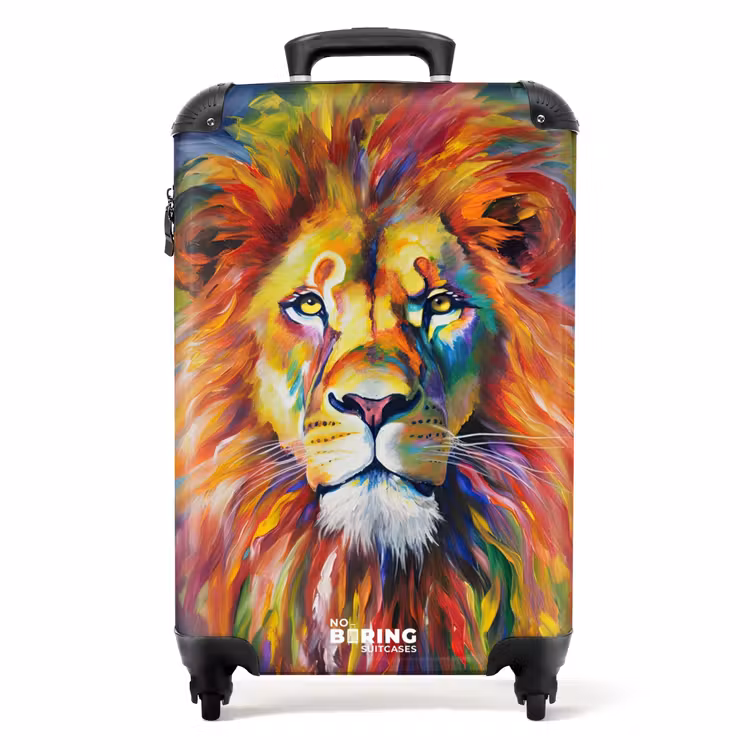 Suitcase - Portrait of a lion in colorful oil paint — 1