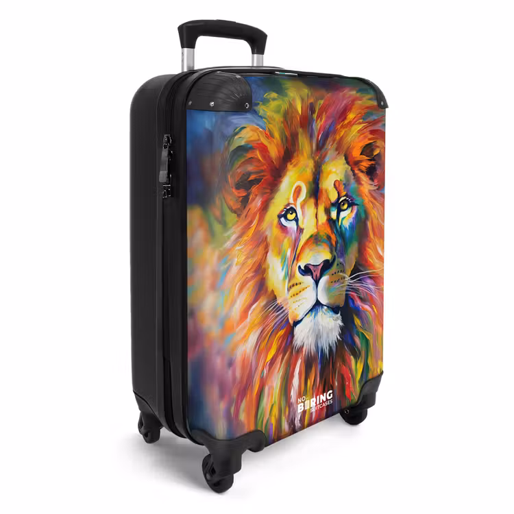Suitcase - Portrait of a lion in colorful oil paint — 4
