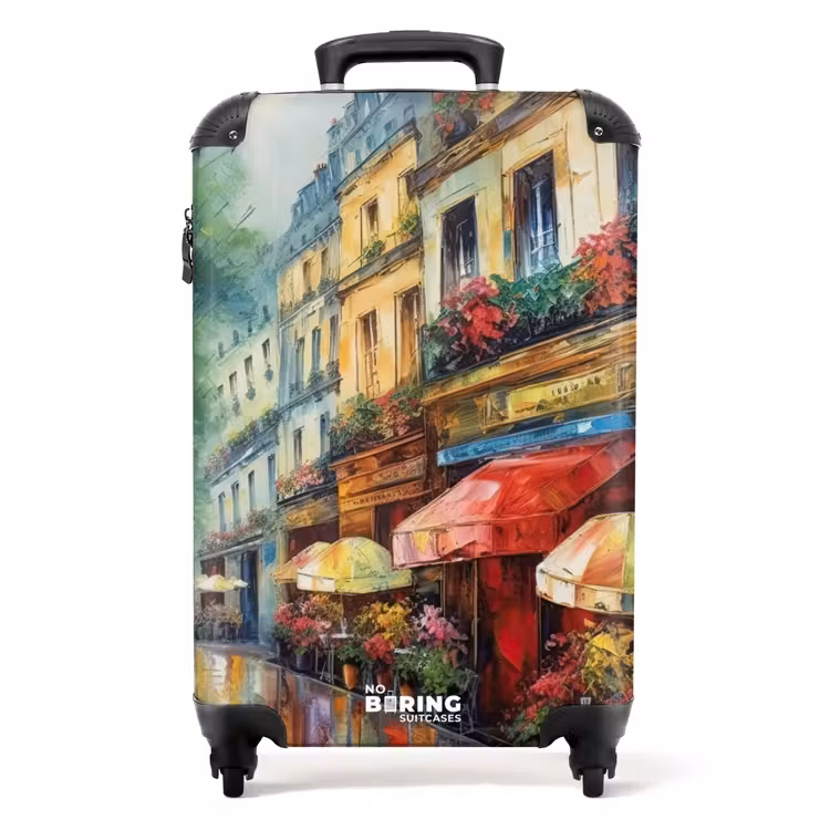 Suitcase - Street - Oil Painting - Colorful - City — 1